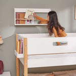 High Bed 120 cm with Ladder and Safety Rail, 90x200 cm, White/Oak MID_HIGH-BED 200 flexa-com.myshopify.com