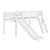 High Bed 120 cm with Slide, Ladder and Safety Rail, 90x200 cm, White FLEXA MID_HIGH-BED midslp-slide-200x90-sl-ladder-grooves-f-wht   90X200 flexa-com.myshopify.com