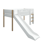 High Bed 120 cm with Slide and Safety Rail, 90x200 cm, White/Oak MID_HIGH-BED 200 flexa-com.myshopify.com