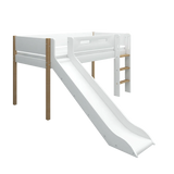 High Bed 120 cm with Slide and Safety Rail, 90x200 cm, White/Oak MID_HIGH-BED 200 flexa-com.myshopify.com