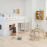 High Bed 120 cm with Treehouse, Ladder and Safety Rail, 90x200 cm, White MID_HIGH-BED 200 flexa-com.myshopify.com