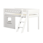 High Bed 120 cm with Treehouse, Ladder and Safety Rail, 90x200 cm, White MID_HIGH-BED 200 flexa-com.myshopify.com