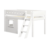 High Bed 120 cm with Treehouse, Ladder and Safety Rail, 90x200 cm, White MID_HIGH-BED 200 flexa-com.myshopify.com