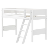 High Bed 143 cm with Ladder and Safety Rail, 90x200 cm, White FLEXA SEMI_HIGH-BED semi-highsleeper-200x90-f-wht-sl-ladder-crossbars   90X200 flexa-com.myshopify.com