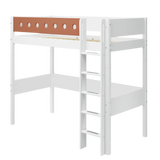High Bed 184 cm with Ladder and Safety Rail, 90x200 cm, White FLEXA HIGHBED high-bed-w-straight-ladder-white-blush-1   200 flexa-com.myshopify.com