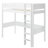High Bed 184 cm with Ladder and Safety Rail, 90x200 cm, White FLEXA HIGHBED high-bed-w-straight-ladder-white-white-1   200 flexa-com.myshopify.com