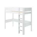 High Bed 184 cm with Ladder and Safety Rail, 90x200 cm, White HIGHBED 200 flexa-com.myshopify.com