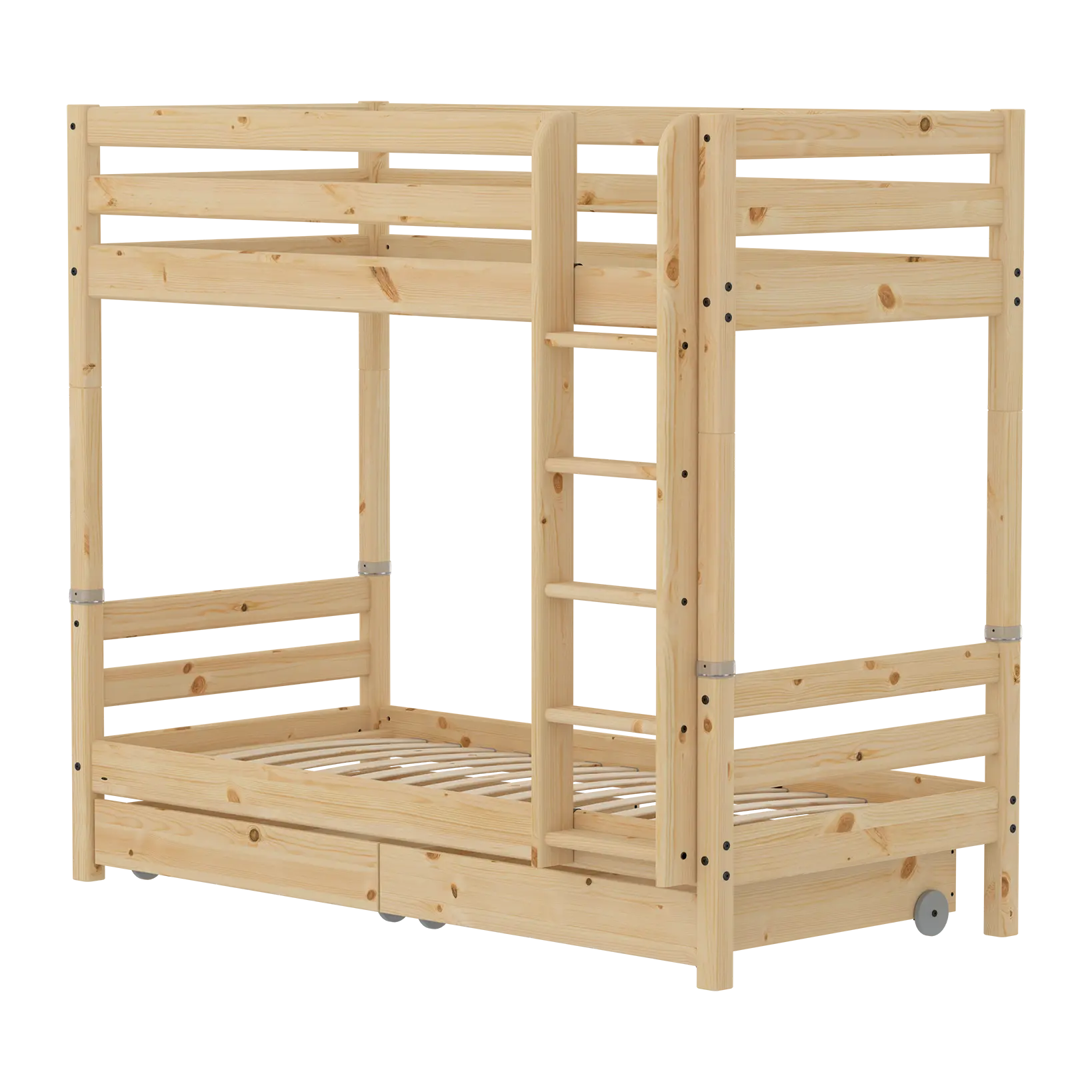 High Bunk Bed with Storage, 90x200 cm, Pine BUNKBED 200 flexa-com.myshopify.com
