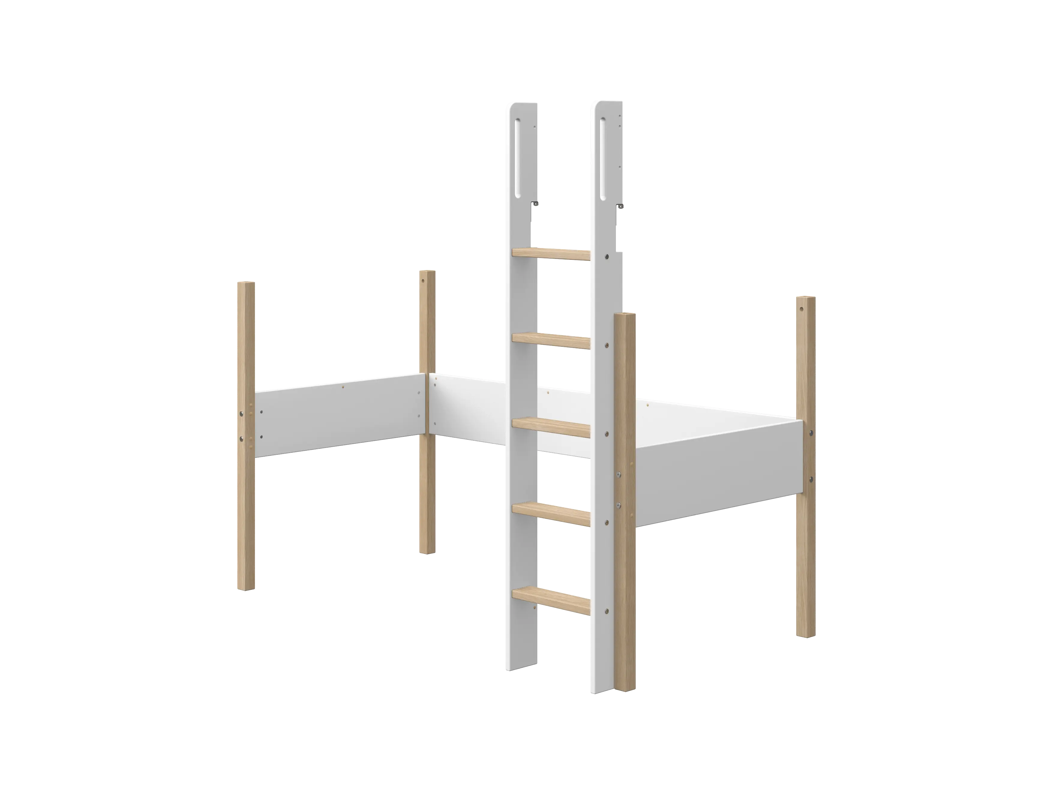 Ladder and Legs for High Bed 184 cm, 90x190 cm, White/Oak BED-PART_LADDER_LEGS_NOR 190 flexa-com.myshopify.com