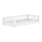 Montessori Bed with Crossbars and Safety Rail, 90x200 cm, White MONTESSORI 90X200 flexa-com.myshopify.com