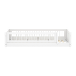Montessori Bed with Crossbars and Safety Rail, 90x200 cm, White MONTESSORI 90X200 flexa-com.myshopify.com