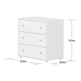 SAGA Chest, 3 drawer, White CHEST ACTIVE flexa-com.myshopify.com