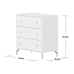 SAGA Chest, 3 drawer, White with Grooves CHEST ACTIVE flexa-com.myshopify.com