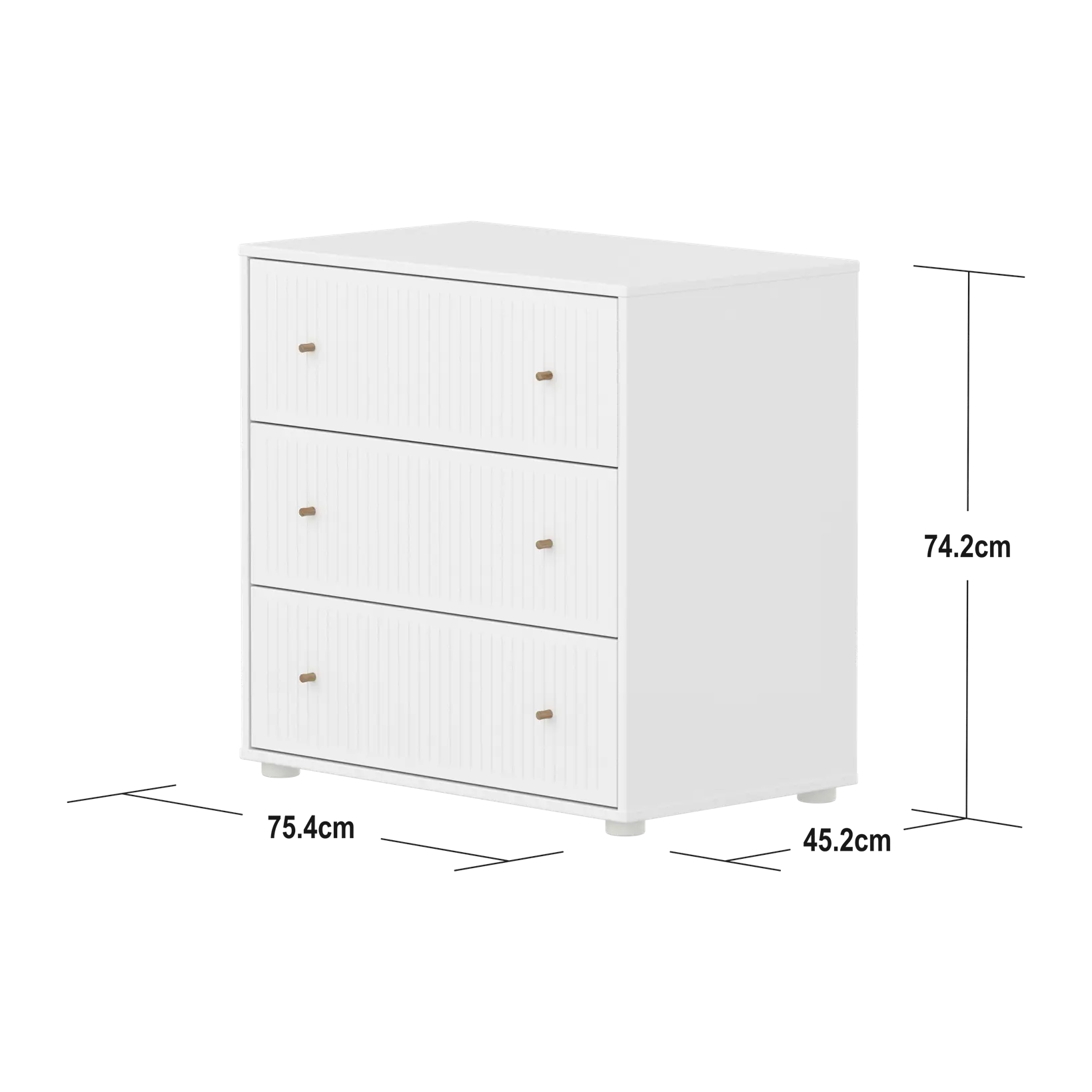 SAGA Chest, 3 drawer, White with Grooves CHEST ACTIVE flexa-com.myshopify.com