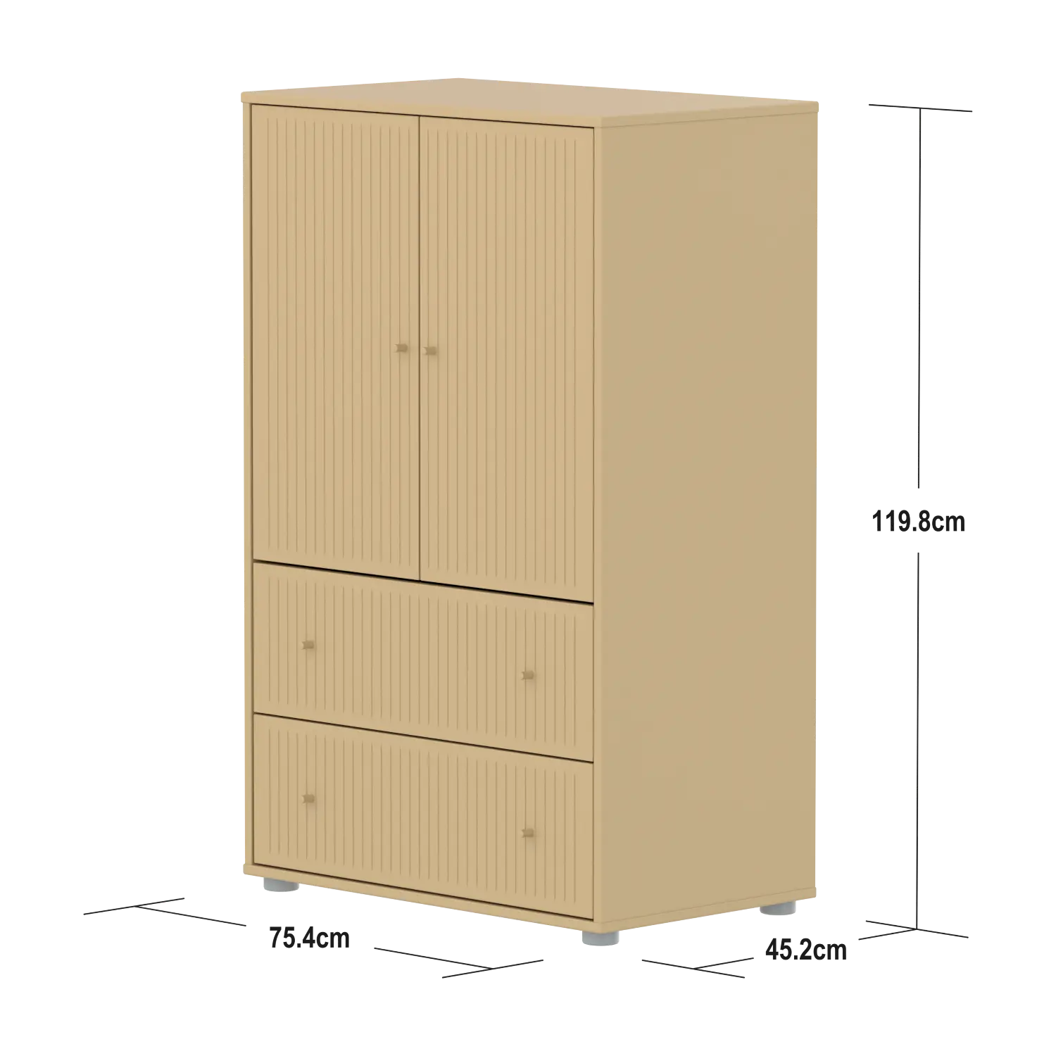 SAGA Cupboard, 2 door & 2 drawer, Sand with grooves CUPBOARD ACTIVE flexa-com.myshopify.com