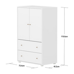 SAGA Cupboard, 2 door & 2 drawer, White CUPBOARD ACTIVE flexa-com.myshopify.com