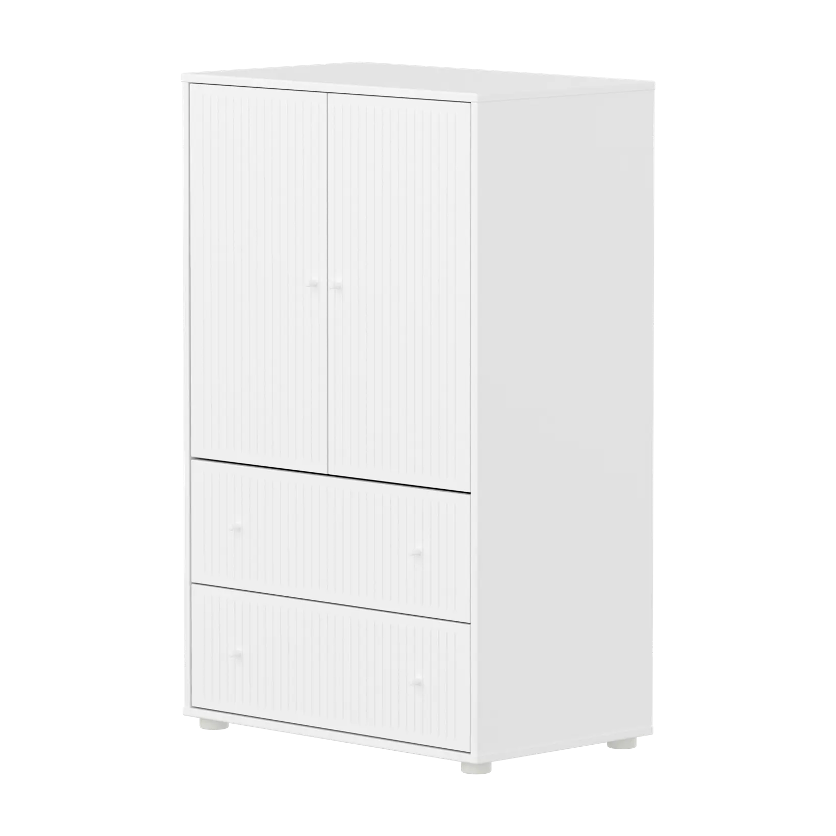 SAGA Cupboard, 2 door & 2 drawer, White with grooves CUPBOARD ACTIVE flexa-com.myshopify.com