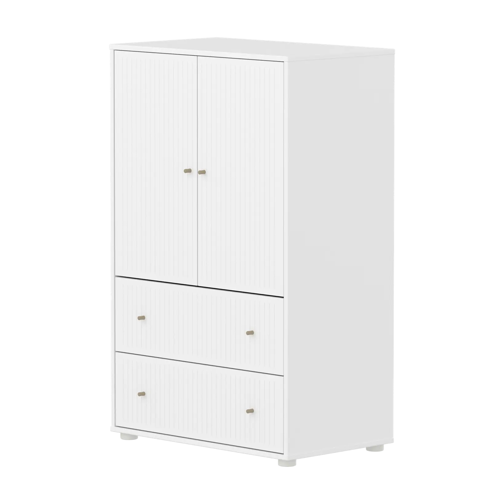 SAGA Cupboard, 2 door & 2 drawer, White with grooves CUPBOARD ACTIVE flexa-com.myshopify.com