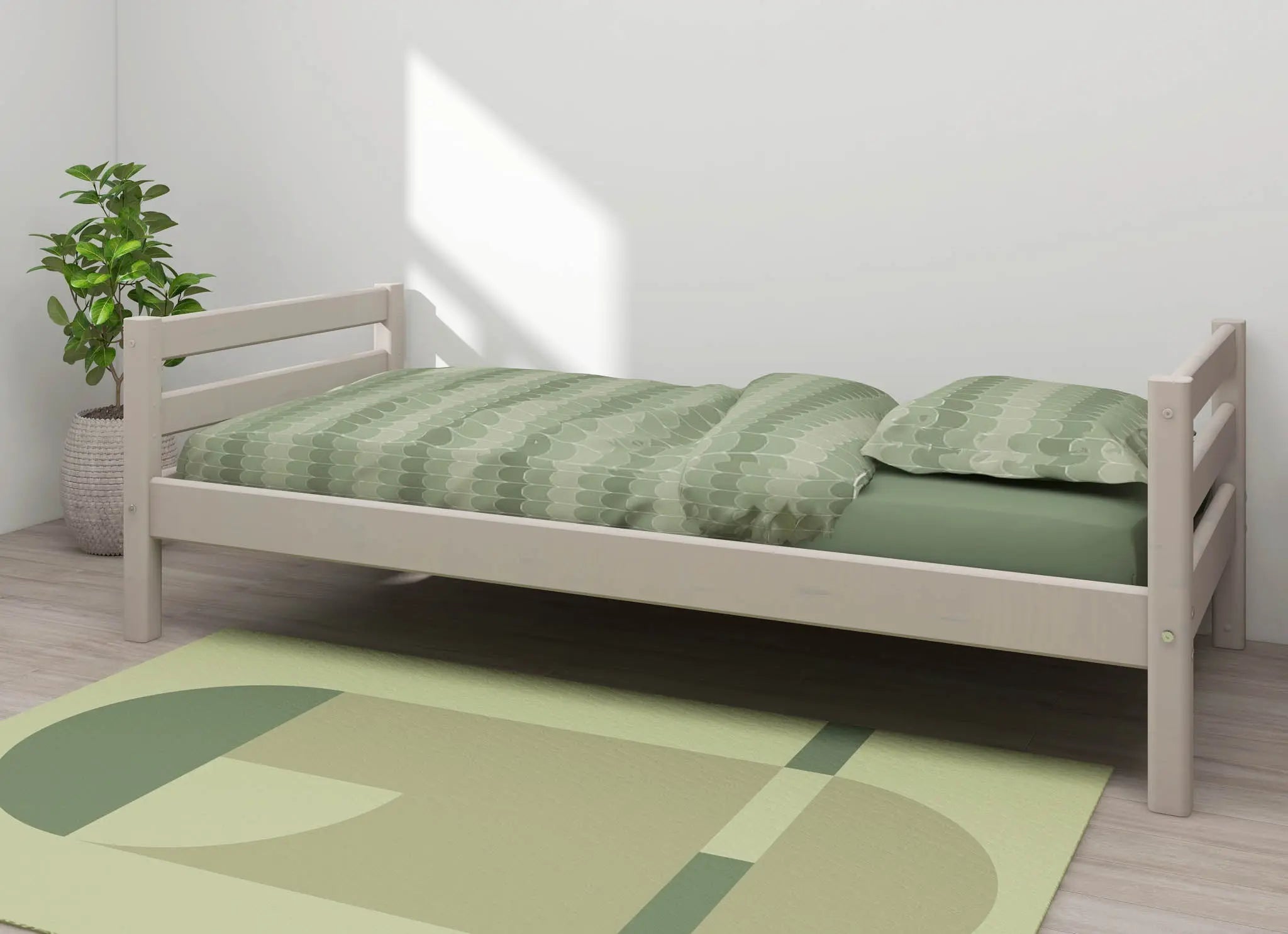 Single Bed, 90x200 cm, Grey FLEXA SINGLE_BED single-bed-grey-washed   200 flexa-com.myshopify.com