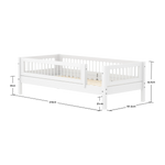 Single Bed with Crossbars and Safety Rail, 90x200 cm, White SINGLE_BED 90X200 flexa-com.myshopify.com