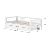 Single Bed with Crossbars and Storage, 90x200 cm, White SINGLE_BED 200 flexa-com.myshopify.com