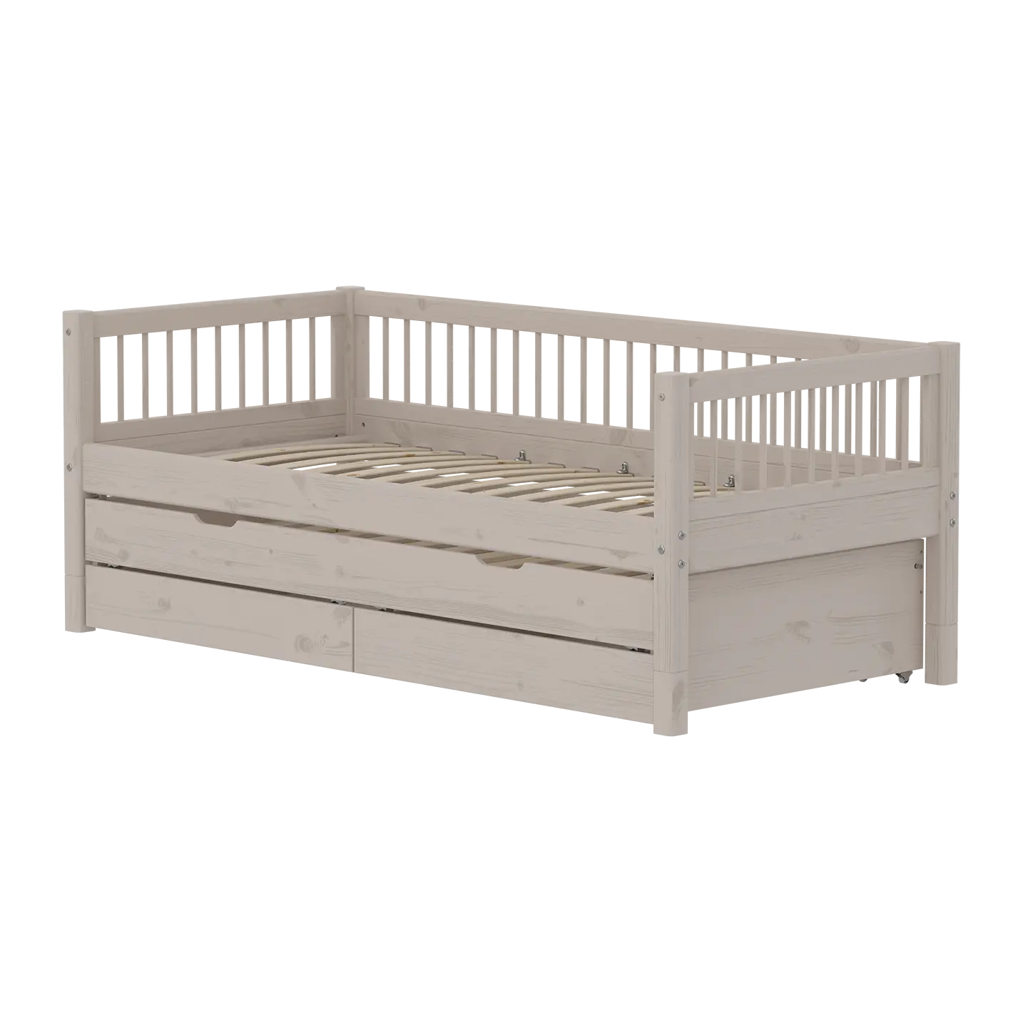 Single Bed with Guest Bed, Storage, 90x200 cm, Grey SINGLE_BED 200 flexa-com.myshopify.com