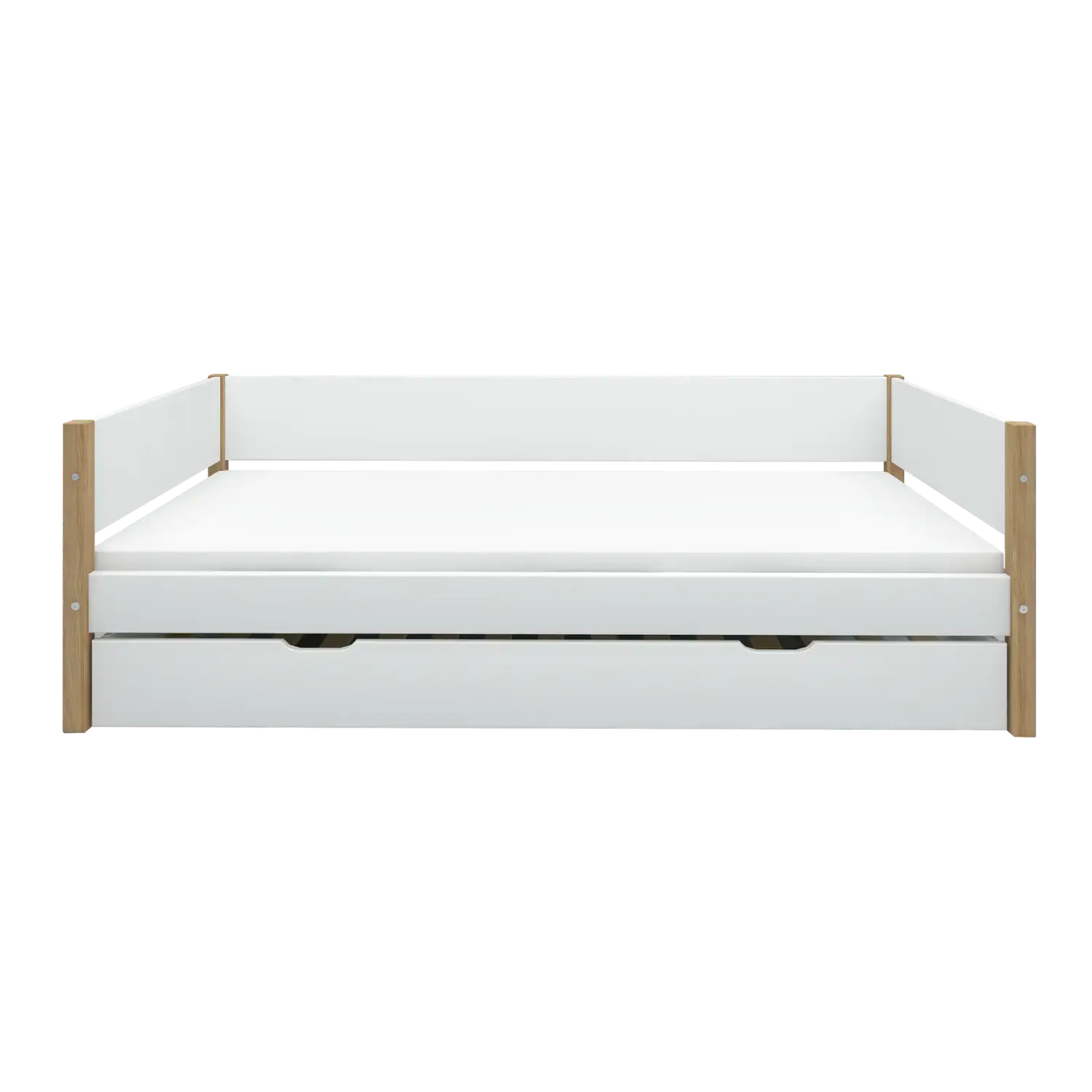 Single Bed with Pull-out Bed, 90x200 cm, White/Oak SINGLE_BED 200 flexa-com.myshopify.com