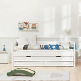 Single Bed with Pull-out Bed and Storage, 90x200 cm, White SINGLE_BED 200 flexa-com.myshopify.com