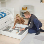 Single Bed with Pull-out Bed and Storage, 90x200 cm, White SINGLE_BED 200 flexa-com.myshopify.com