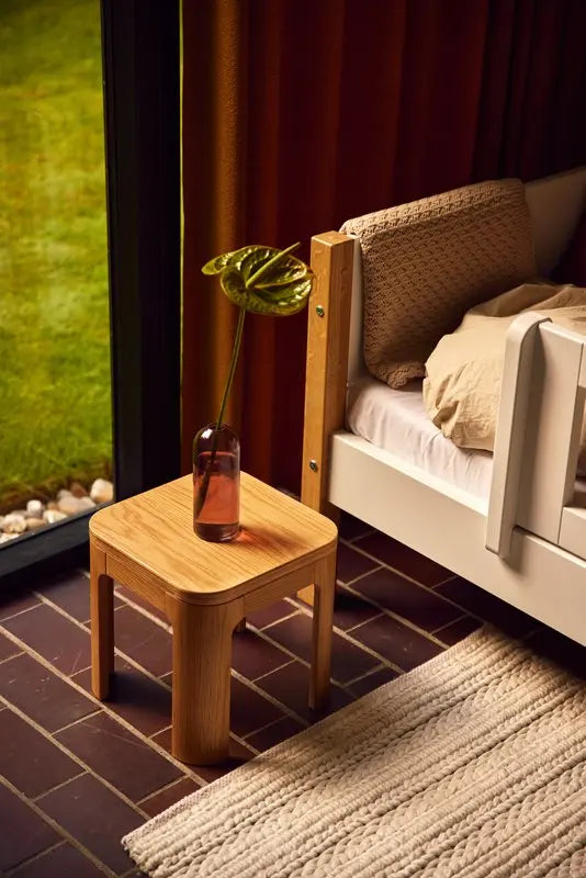 Single Bed with Safety Rail, 90x200 cm, White/Oak SINGLE_BED 90X200 flexa-com.myshopify.com