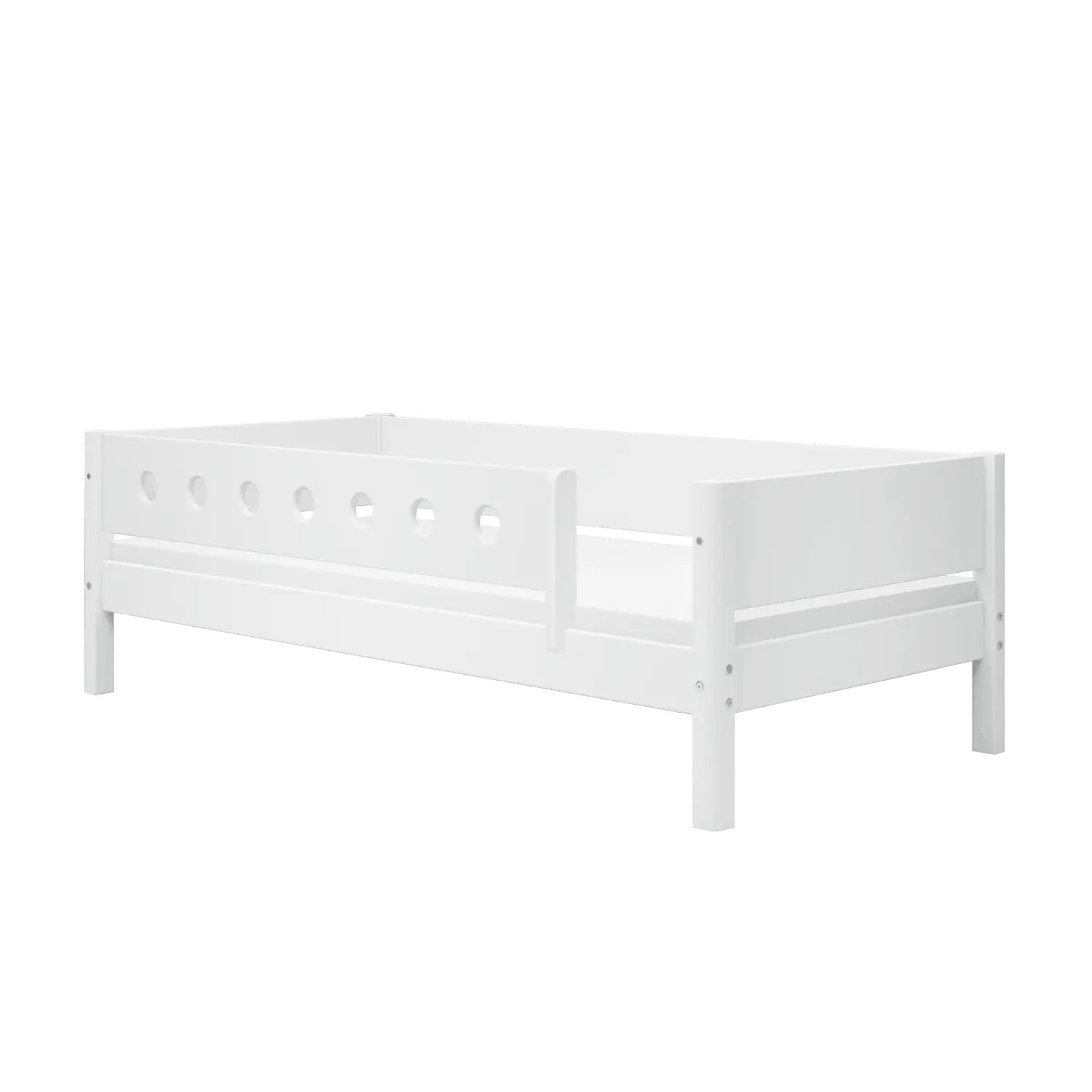 Single Bed with Safety Rail, 90x200 cm, White SINGLE_BED 200 flexa-com.myshopify.com