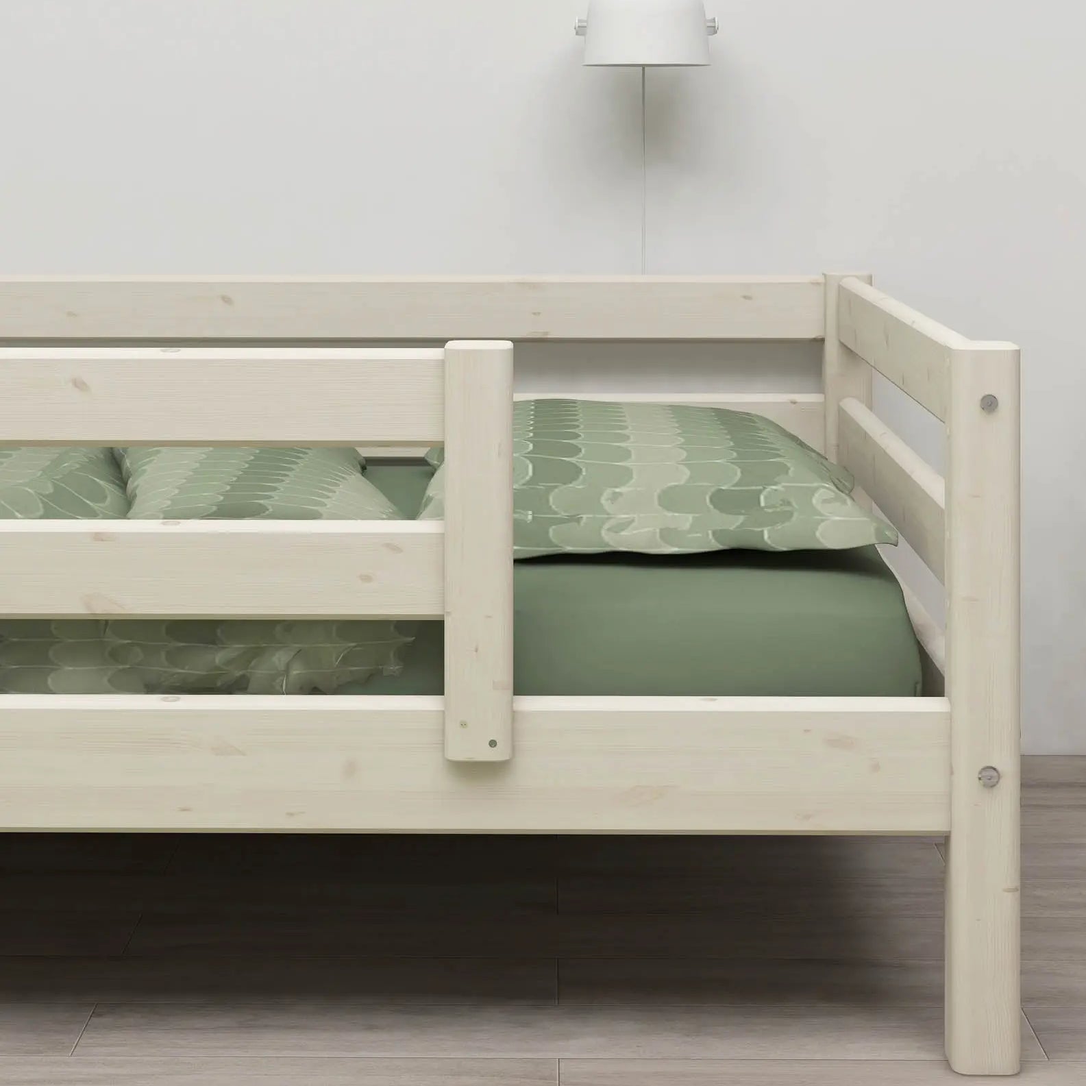 Single Bed with Safety Rail, 90x200 cm, White SINGLE_BED 200 flexa-com.myshopify.com