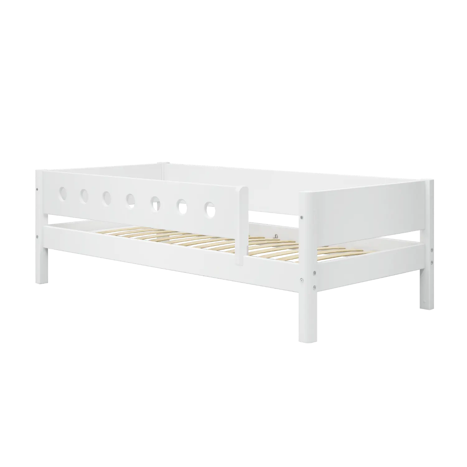 Single Bed with Safety Rail, 90x200 cm, White SINGLE_BED 200 flexa-com.myshopify.com