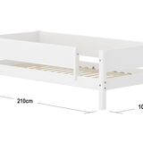 Single Bed with Safety Rail, 90x200 cm, White SINGLE_BED 90X200 flexa-com.myshopify.com