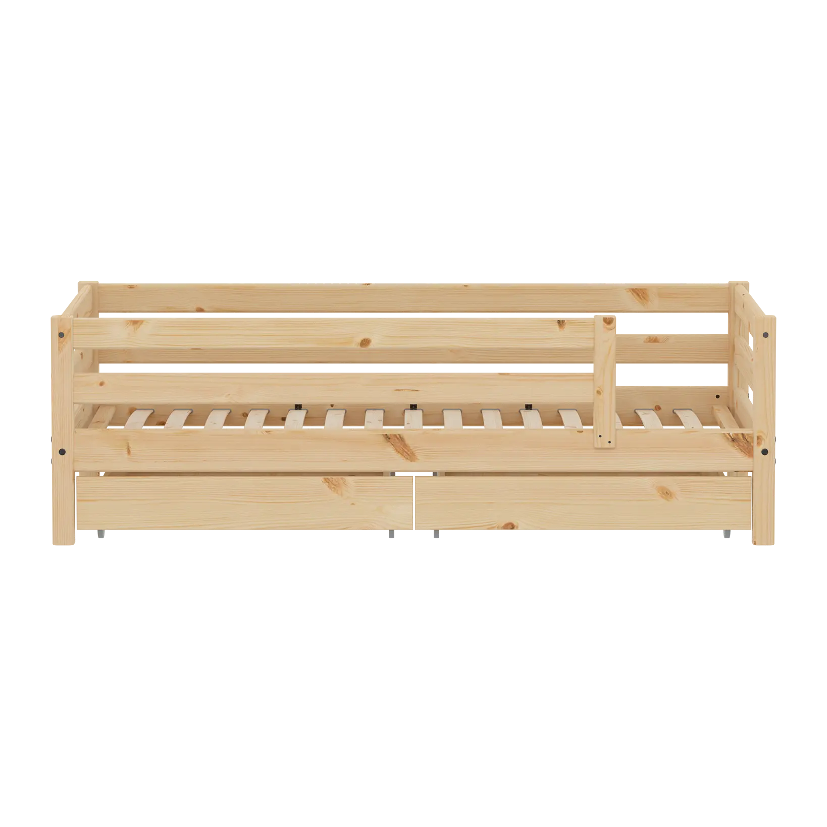 Single Bed with Safety Rail and Storage, 90x200 cm, Pine SINGLE_BED 200 flexa-com.myshopify.com