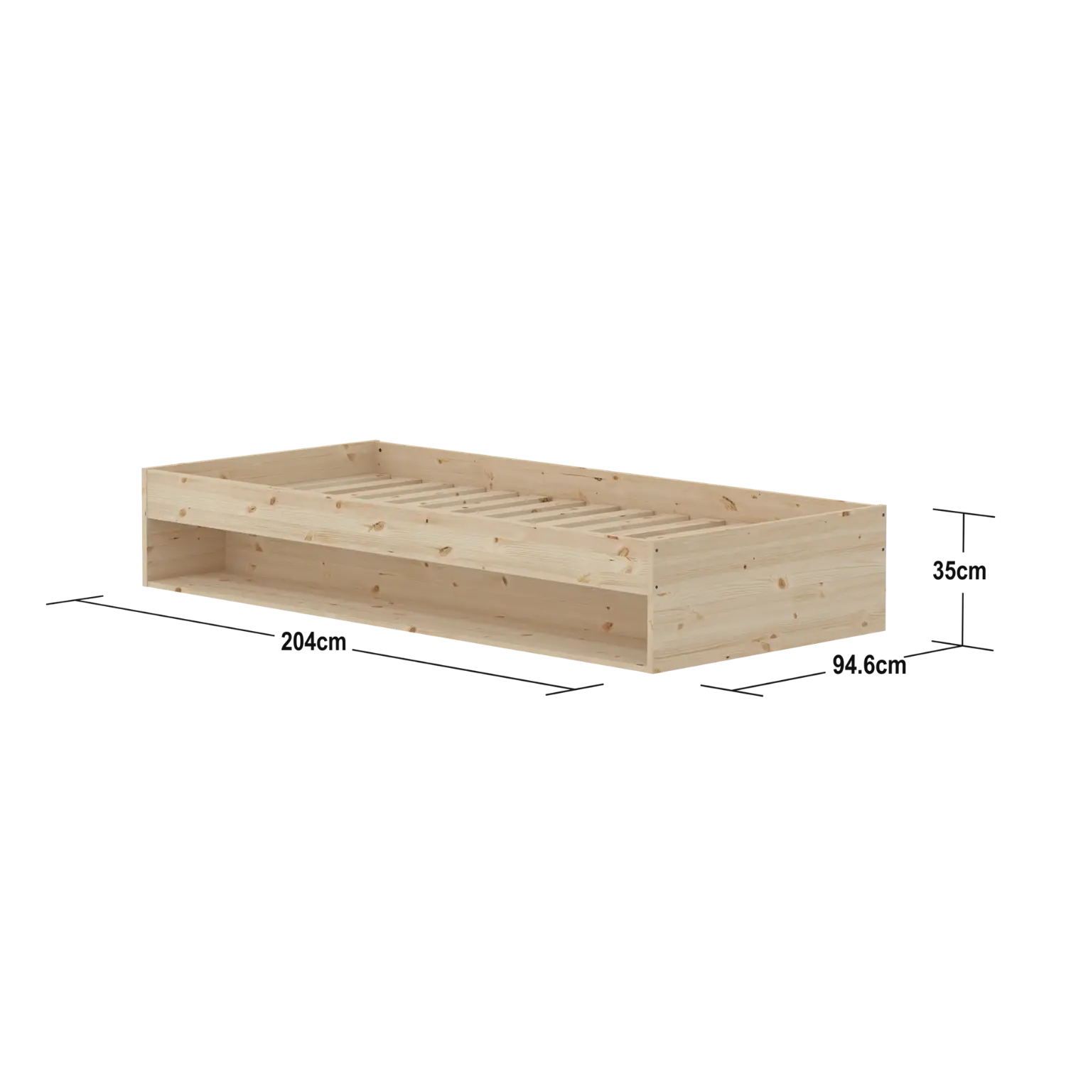 Single Bed with Shelf, 90x200 cm, Pine SINGLE_BED 200 flexa-com.myshopify.com