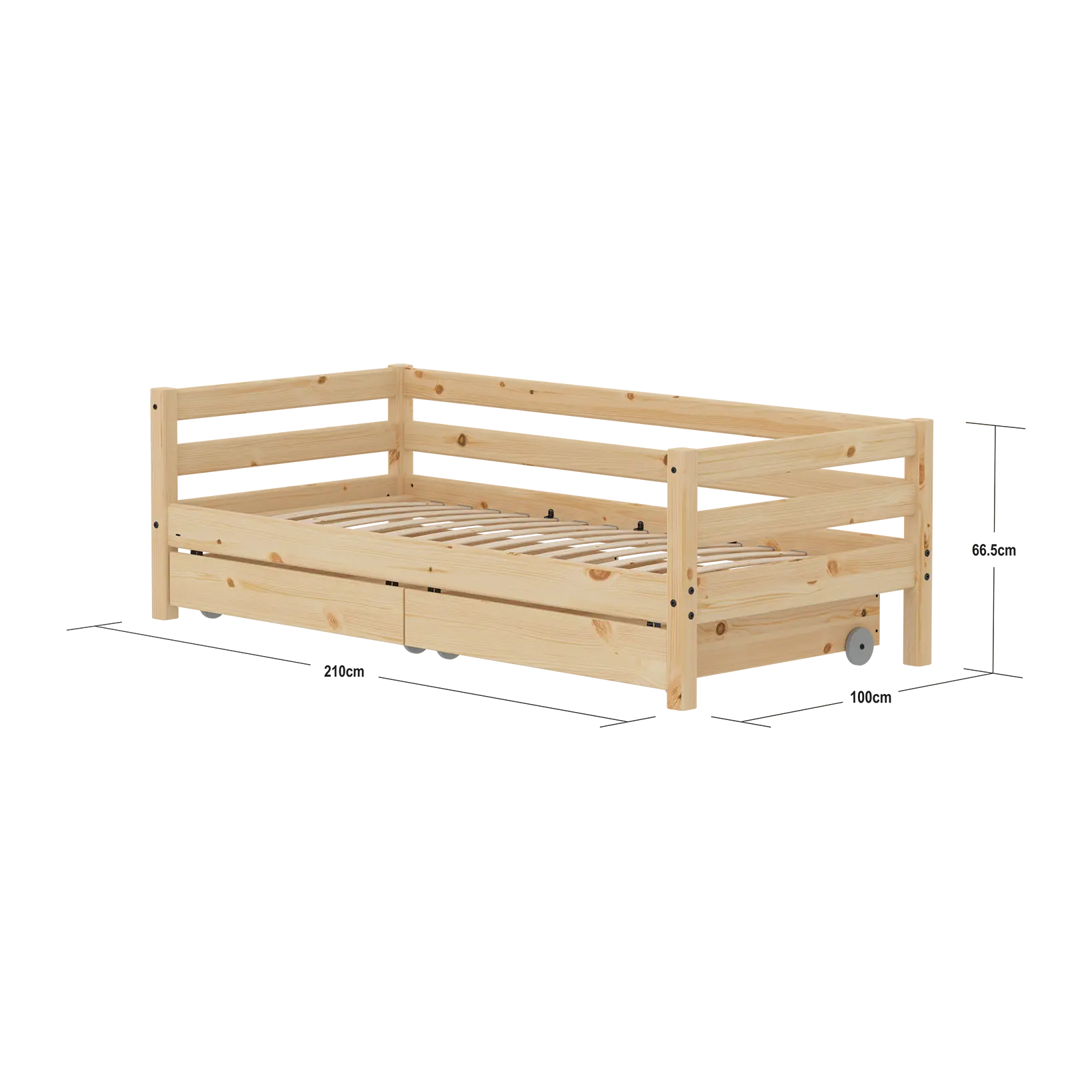 Single Bed with Storage, 90x200 cm, Pine SINGLE_BED 200 flexa-com.myshopify.com