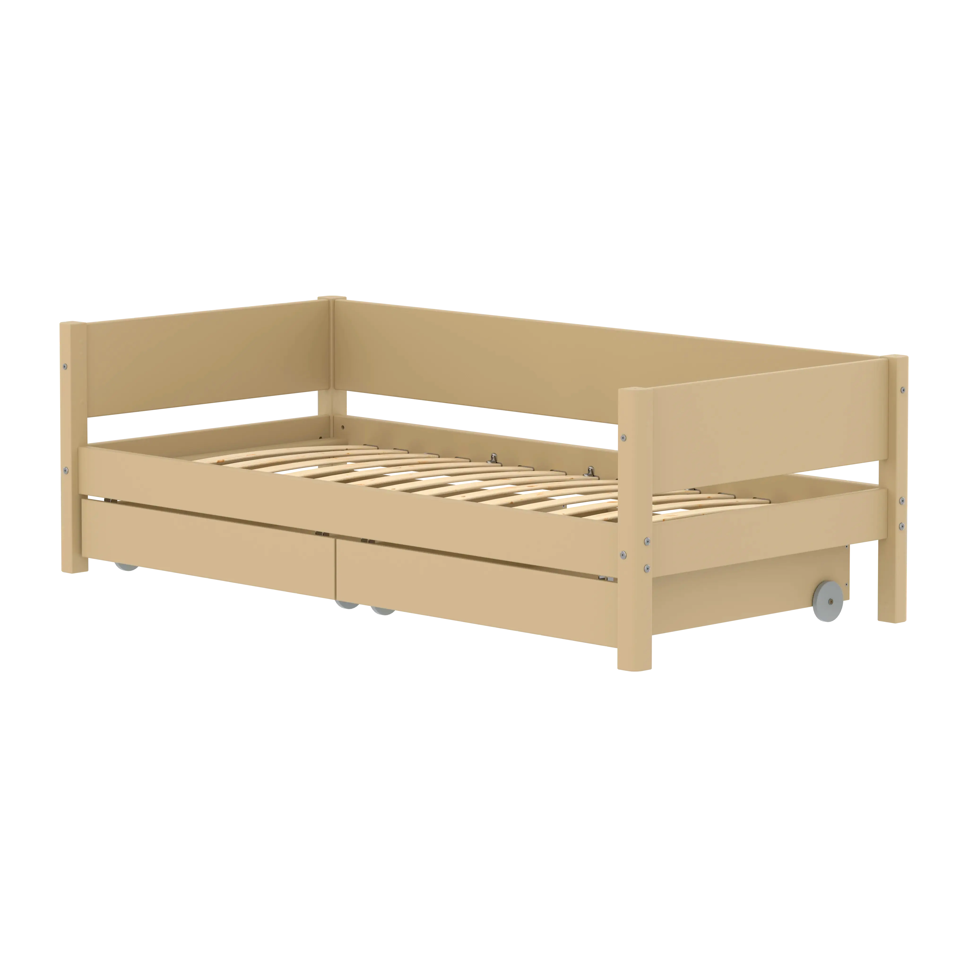 Single Bed with Storage, 90x200 cm, Sand SINGLE_BED 200 flexa-com.myshopify.com