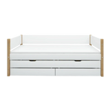 Single Bed with Storage and Pull-out Bed, 90x200 cm, White/Oak SINGLE_BED 200 flexa-com.myshopify.com