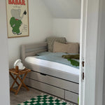 Single Bed with Pull-out Bed, Storage and Safety Rail, 90x200 cm, Grey SINGLE_BED single-bed-with-trundle-pullout-bed-grey-washed  flexa-com.myshopify.com